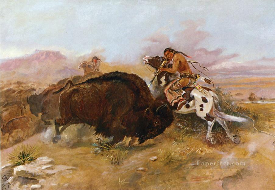 Fleisch für den Stamm 1891 Charles Marion Russell Indianer Ölgemälde